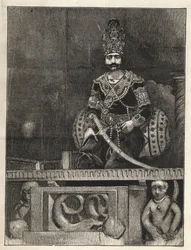 Porträt von Naser al-Din (1831-1896), Schah von Persien (Iran). Auch genannt Naseredin Schah, Nasserer-al-Din Schah Qajar, Nasser al-Din Schah Qajar, Nassiruddin Schah - (1831-1896) - 1873