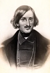 Porträt von Nikolai Wassiljewitsch, genannt in Französisch Nicolas Gogol (1809 - 1852), russischer Schriftsteller. Gravur 19. Jahrhundert
