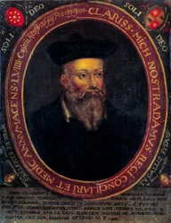 Porträt von Nostradamus, Michel de Notre Dame (1503 - 1566) französischer Astrologe und Arzt