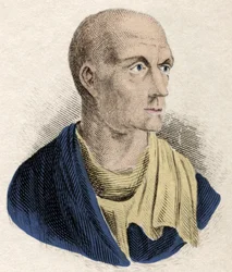 Porträt von Publius Cornelius Scipio Africanus, römischer Staatsmann, geboren 235 v. Chr. und gestorben 183 v. Chr. Gravur des 19. Jahrhunderts
