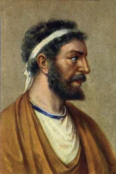 Porträt von Pythagoras, griechischer Philosoph, Mathematiker und Wissenschaftler (560-480 v. Chr.)