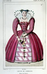 Porträt von Königin Louise von Lothringen (1553-1601), Ehefrau von Heinrich III. Gravur von 1830