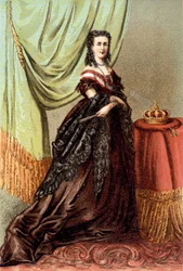 Porträt von Königin Marie Henriette von Österreich, Ehefrau von Leopold II., König der Belgier.