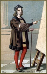 Porträt von Raffael (Raffaello Sanzio 1483 - 1520). Chromolithographie des späten 19. Jahrhunderts.