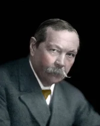 Porträt von Sir Arthur Conan Doyle (1859-1930), englischer Schriftsteller