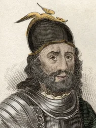 Porträt von Sir William Wallace (Braveheart) (ca. 1270-1305), schottischer Ritter. Gravur des 19. Jahrhunderts