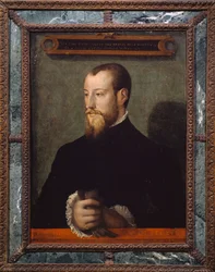 Porträt von Théodore de Bèze (1519-1605) im Alter von 24 Jahren, französischer Theologe, Gemälde eines anonymen Malers