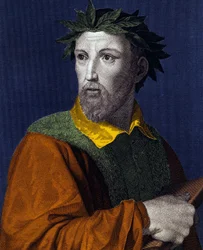 Porträt von Torquato Tasso, genannt auf Französisch Le Mupe (1544-1595), italienischer Dichter, Gravur 19. Jahrhundert