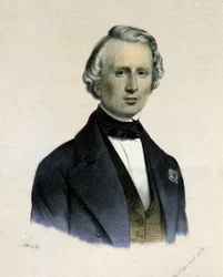 Porträt von Urbain Jean Joseph Le Verrier oder (Leverrier), französischer Mathematiker und Astronom (1811-1877). Er ist der erste Beobachter des Planeten Neptun