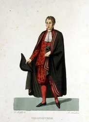 Porträt eines päpstlichen Palastes des Vatikanstaates. Gravur des 19. Jahrhunderts