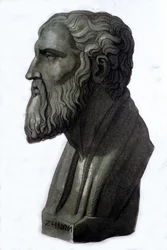 Porträt des griechischen Philosophen Zenon von Elea (495 v. Chr. - 430 v. Chr.).