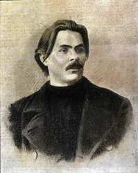 Porträt des russischen Schriftstellers Maxim Gorki (Gorkij) (1868 - 1936).