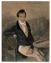 Porträt des Flötenspielers Jean-Louis Tulou (1786-1865)