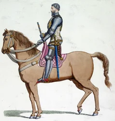 Porträt auf dem Pferd von Bernabo Visconti (1319-1385), Herr von Mailand.