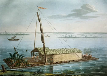 Floß auf dem Guayaquil-Fluss, Ecuador