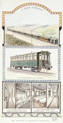 Eisenbahnen von Orléans: Außen- und Innenansichten der Bordeaux-Schnellwagen
