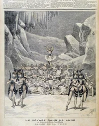 Aufführung im Theater der Porte Saint Martin von „Reise zum Mond“
