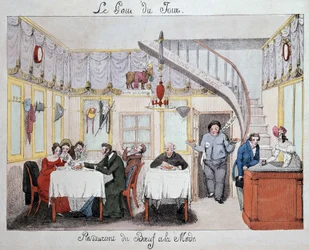 Restaurant Halle „Beef in Fashion“, um 1820