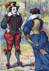 Riquet mit der Locke wird ein hübscher Herr. Anonyme Illustration zu „Riquet mit der Locke“ von Charles Perrault