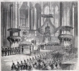 Risorgimento - Feier des Te Deum im Mailänder Dom in Anwesenheit der Könige von Italien und Frankreich