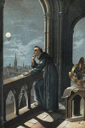 Roger Bacon in Oxford. Franziskanermönch, Theologe, Philosoph und englischer Gelehrter (Ilchester, Somerset, ca. 1214 in Oxford)