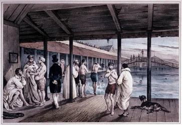 Königliche Schwimmschule in Paris, frühes 19. Jahrhundert