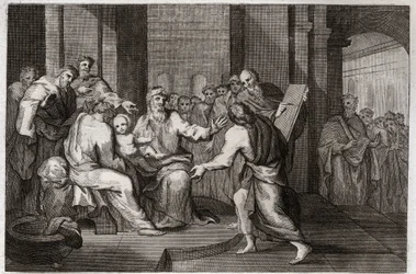 Royaumont-Bibel, Neues Testament: Beschneidung Jesu Christi. Illustration von 1811.