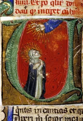 Die heilige Katharina von Siena (1347 - 1380), Miniatur aus dem 15. Jahrhundert. Biblioteca Nazionale Braidense, Mailand