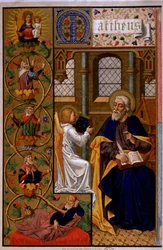 Sankt Matthäus schreibt das Evangelium. n.d 19. Jahrhundert