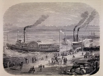 San Francisco Docks und Raddampfer (Kalifornien) - in 