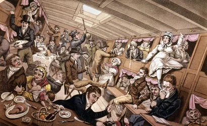 Seekrankheit. Illustration des frühen 19. Jahrhunderts.