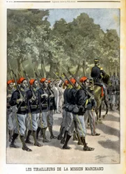 Senegalesische Tirailleurs der Mission Marchand in Paris - in „Le petit journal“ vom 23.07.1899