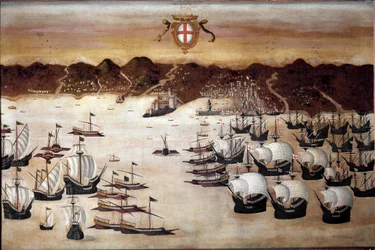 Schiffe im Hafen von Genua (16. Jahrhundert)