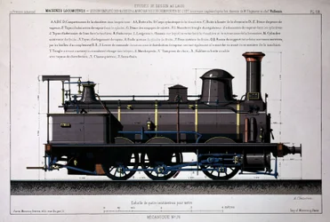 Dampflokomotive - Zeichnung in der Wäsche