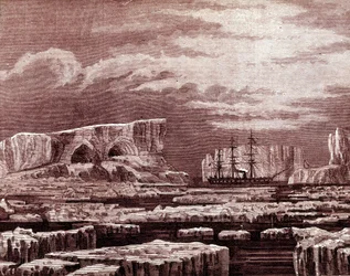 Das Challenger-Boot inmitten der Eisberge