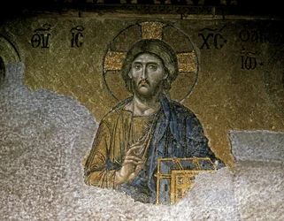 Die Deesis. Detail von Christus, Mitte 12. Jahrhundert