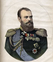 Der Kaiser (Zar) von Russland Alexander III. Gravur von 1891