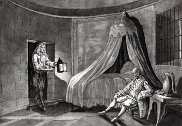 Der Eiserne Maske in seinem Gefängnis auf der Insel Sainte-Marguerite