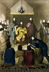 Der König von Kongo empfängt niederländische Kaufleute