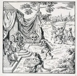 Der Prinz von Condé erhielt von Karl IX. (1550-1574) ein Edikt, das den Calvinisten erlaubte, ihre Religion im Königreich auszuüben (Frieden von Saint-Germain, unterzeichnet am 08.08.1570) - in 