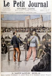 Der Fall Zola: schwerer Vorfall bei der Anhörung zwischen Oberst Hubert Henry (1846-1898) und Oberstleutnant Georges Picquart (1854-1914) - in „Le Petit Journal“ vom 27.02.1898