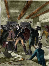 Die Verhaftung der Cato Street Verschwörer (Gravur) - „Die Cato Street Verschwörer...“ (Cato Street Conspiracy)