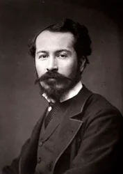 Der Künstler Edmond-Louis Dupain porträtiert anlässlich des Salons von Paris 1883