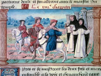 Die Abreisen der Brüder Nicolo und Matteo Polo, Vater und Onkel des jungen Marco Polo, um 1271