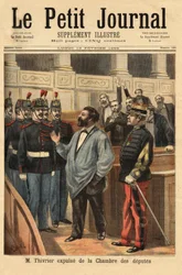 Der Abgeordnete von Allier, Christophe Thivrier (1841-1895), genannt „der Abgeordnete in einer Bluse“, weil er immer eine trug, aus Loyalität zu den Bourbonnais-Bergleuten, aus denen er stammte, wurde von den Soldaten aus der Abgeordnetenkammer vertrieben,