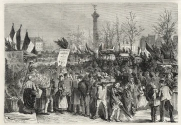 Der Schinkenmarkt am Boulevard Bourdon in Paris (Place de la Bastille) - 1868