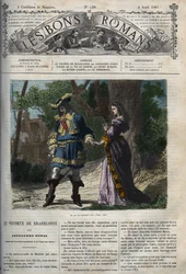 Das letzte Treffen von Marie Mancini (1639-1715) mit Ludwig XIV. (1638-1715) vor seiner Abreise vom Hof nach Brouage am 22. Juni 1659, das Exil organisiert von Kardinal Mazarin, um ihn vom König fernzuhalten - Illustration aus dem „Viscount of Bra