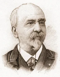 Die Mitglieder der Académie Française im Jahr 1895: Porträt von Victor Cherbuliez, Romanautor, Dramatiker, Essayist, französischer Literaturkritiker.