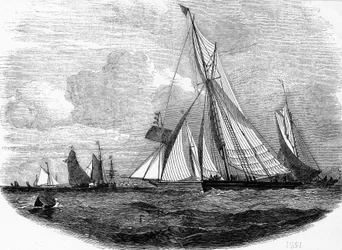 Die Regatten von Cowes im Jahr 1851 - Gravur, Bibl. des Arts deco