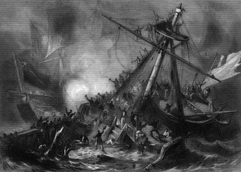 Das Schiffswrack der Avenger am 1. Juni.